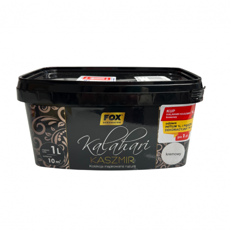 KALAHARI KASZMIR 1 L KREMOWY | ZESTAW PROMOCYJNY: INITIUM 1L + PĘDZEL DEKORACYJNY 76MM 5905400671971