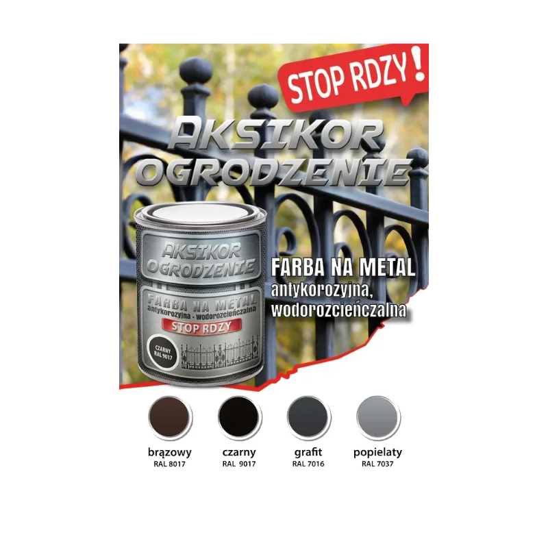 AKSIKOR OGRODZENIE farba na metal wodorozcieńczalna