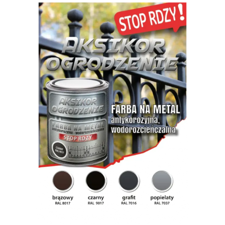 AKSIKOR OGRODZENIE farba na metal wodorozcieńczalna 
