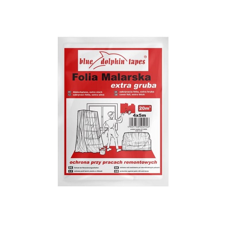 Folia Malarska BDT EXTRA GRUBA CF-890 4 m x 5 m Blue Dolphin 5907758504956