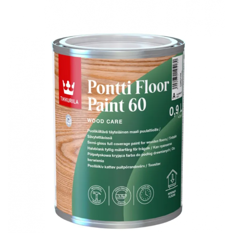 Tikkurila Pontti Floor Paint 60 - farba do podłóg drewnianych i betonowych (półpołysk)
