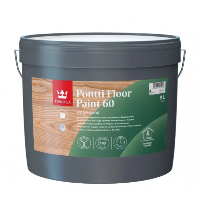 Tikkurila Pontti Floor Paint 60 - farba do podłóg drewnianych i betonowych (półpołysk)